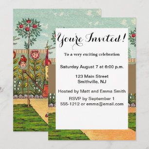 Invitation Jardin Croître Fleur Femme Art Antique