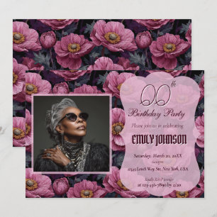 Invitation Jardin d'anémones Anniversaire Adulte Féminin