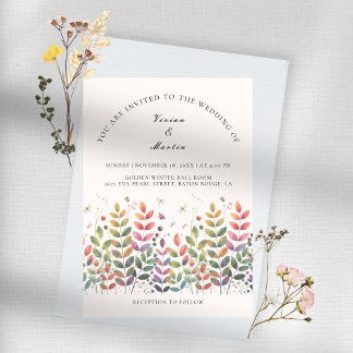 Invitation Jardin d'automne avec Mariage de libellules