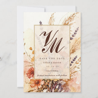 Invitation Jardin d'automne en fleurs, Sauvegarder la date