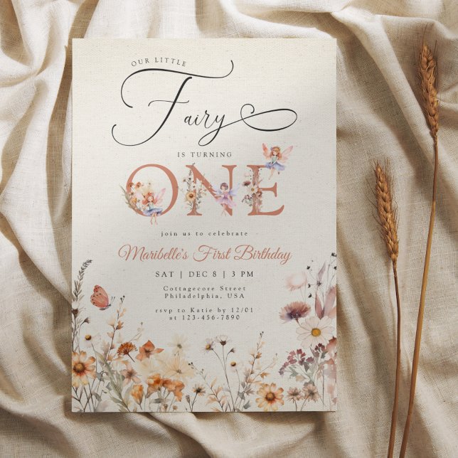 Invitation Jardin d'automne fleuri Little Fairy Premier anniv (Créateur téléchargé)