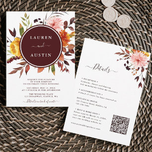 Invitation Jardin d'automne Mariage Bourgogne Tout en Un