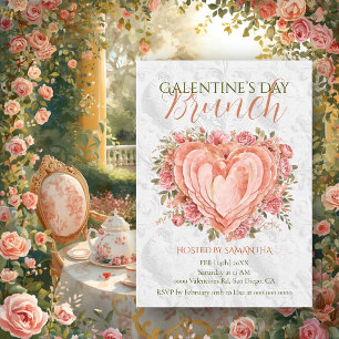 Invitation Jardin de Brunch de la Saint-Valentine Rococo Flor