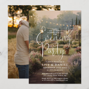Invitation Jardin de campagne élégant Photo Mariage Soirée