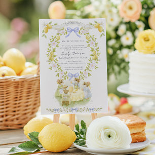 Invitation Jardin de citron avec douche de bébé souris