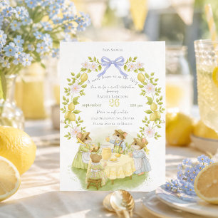 Invitation Jardin de citron avec souris Baby shower