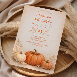Invitation Jardin de citrouilles cosy 90e anniversaire