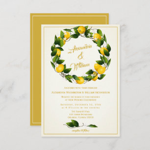 Invitation Jardin de couronnes de citron moderne   MARIAGE