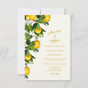 Invitation Jardin de couronnes de citron moderne   MARIAGE