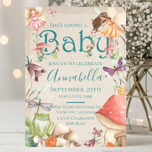 Invitation Jardin de Fées Aquarelle Fées Baby Shower