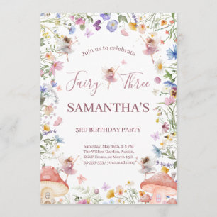 Invitation Jardin de Fées aux Fleurs Sauvages 3ème Anniversai