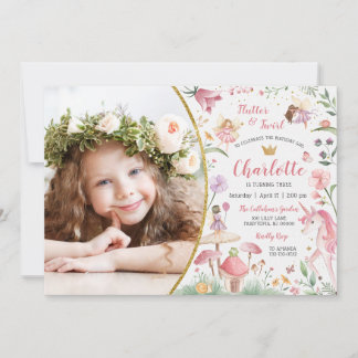 Invitation Jardin de fées enchanté Flutter et Twirl Photo