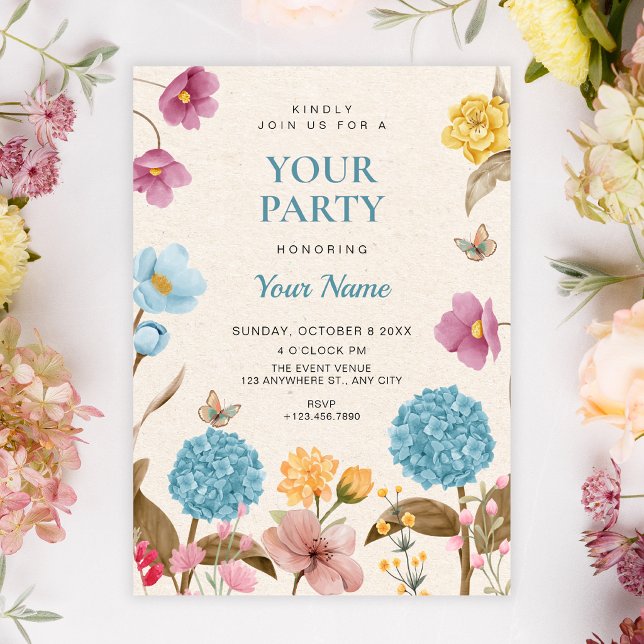 Invitation Jardin de fleurs  (Créateur téléchargé)