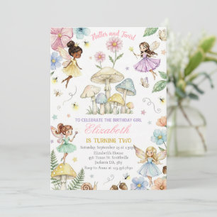 Invitation Jardin de fleurs de princesse fée anniversaire des