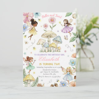 Invitation Jardin de fleurs de princesse fée anniversaire des