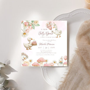 Invitation Jardin de fleurs d'oie soie Baby shower de champig