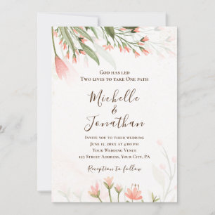 Invitation Jardin de fleurs rose simple