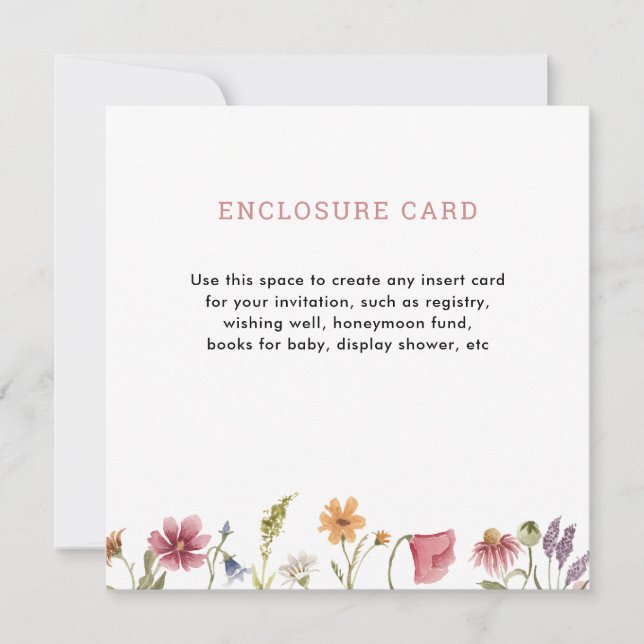 Invitation Jardin de fleurs sauvages à l'aquarelle numérique  (Devant)