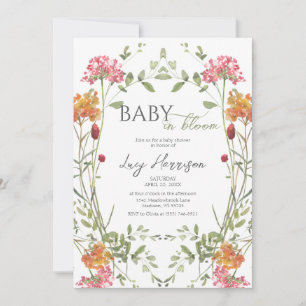 Invitation Jardin de fleurs sauvages Baby in Bloom