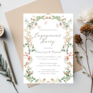 Invitation Jardin de fleurs sauvages élégant pour une fête de