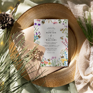 Invitation Jardin de fleurs sauvages fantaisiste de mariage d