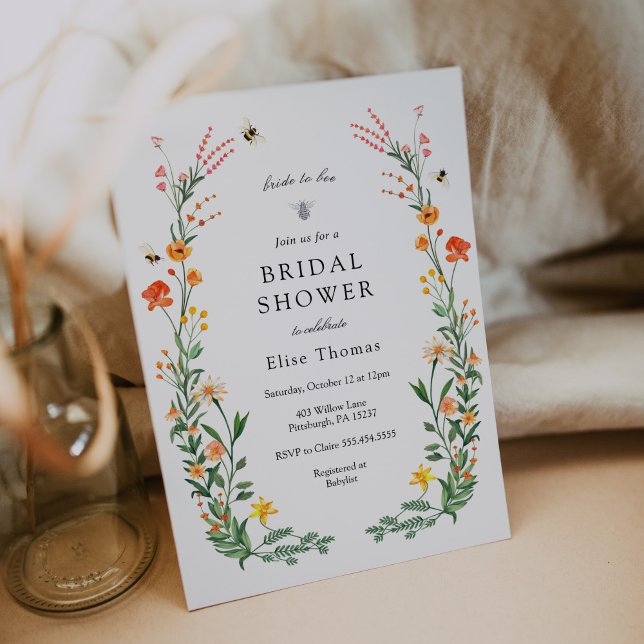 Invitation Jardin de fleurs sauvages pour la mariée, Baby Sho (Créateur téléchargé)