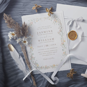 Invitation Jardin de fleurs sauvages romantiques Mariage rust