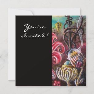 Invitation JARDIN DE LA MELISSA 2, Noir, Blanc, Fuchsia