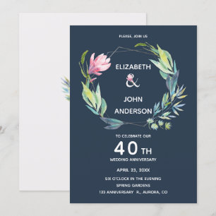 Invitation Jardin de la Riviera 40e anniversaire de Mariage