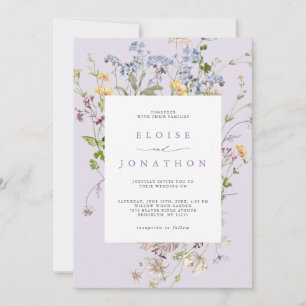 Invitation Jardin de mariage de prairie de fleurs sauvages de