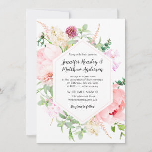 Invitation Jardin de mariage sauvage aquarelle  