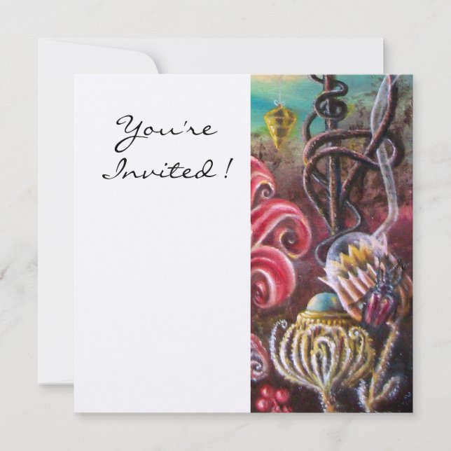 Invitation JARDIN DE MELISSA 2, Champagne Blanc ,Fuchsia (Devant)