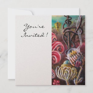 Invitation JARDIN DE MELISSA 2, Champagne Blanc ,Fuchsia