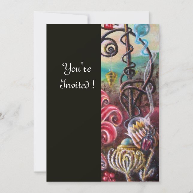 Invitation JARDIN DE MELISSA 2, Noir, Blanc, Fuchsia (Devant)