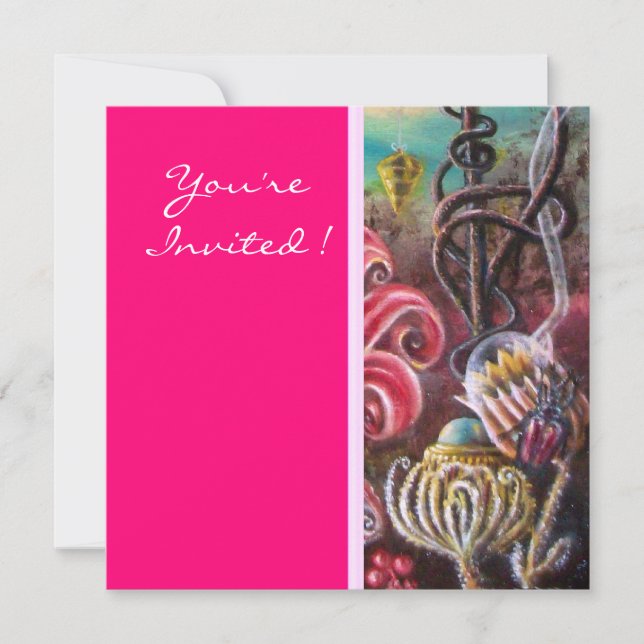 Invitation JARDIN DE MELISSA 2, rouge vif, rose vert (Devant)