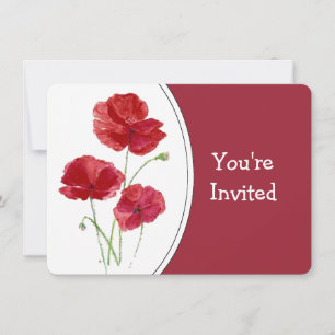 Invitation Jardin de pavots à l'aquarelle Fleur Art floral 