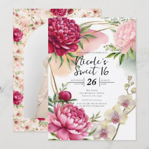Invitation Jardin de pivoines et d'orchidées Fête glamour dou