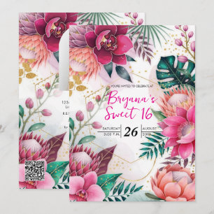 Invitation Jardin de poussière d'étoiles tropical Paradis flo