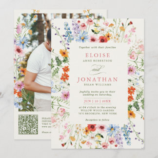 Invitation Jardin de prairie printanière de fleurs sauvages P