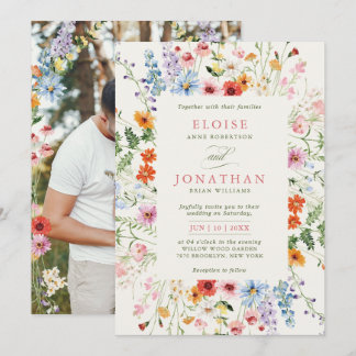 Invitation Jardin de prairie printanière de fleurs sauvages P
