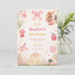 Invitation Jardin de Princesse Anniversaire Papillon Floral R