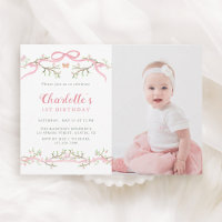 Jardin de printemps rose et vert 1er anniversaire 