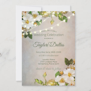 Invitation Jardin de roses d'ivoire   Mariage en rose pâle
