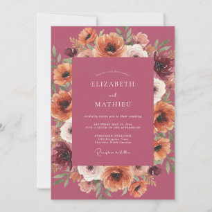 Invitation Jardin de Roses Fleuries de Mariage