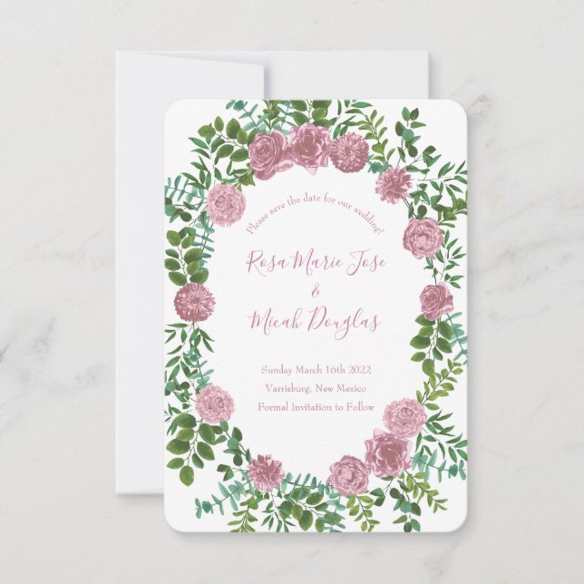 Invitation Jardin de roses roses mariage de printemps (Devant)