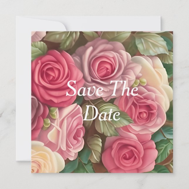 Invitation Jardin de roses victoriennes - Bouquet de mariage (Devant)