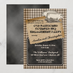 Invitation Jardin de rôti de porc rustique BBQ