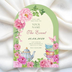 Invitation Jardin de tasse de thé de fleur