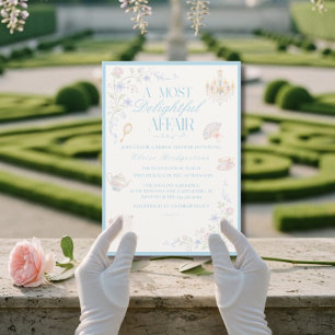 Invitation Jardin de thé floral Régence pour la douche de la 
