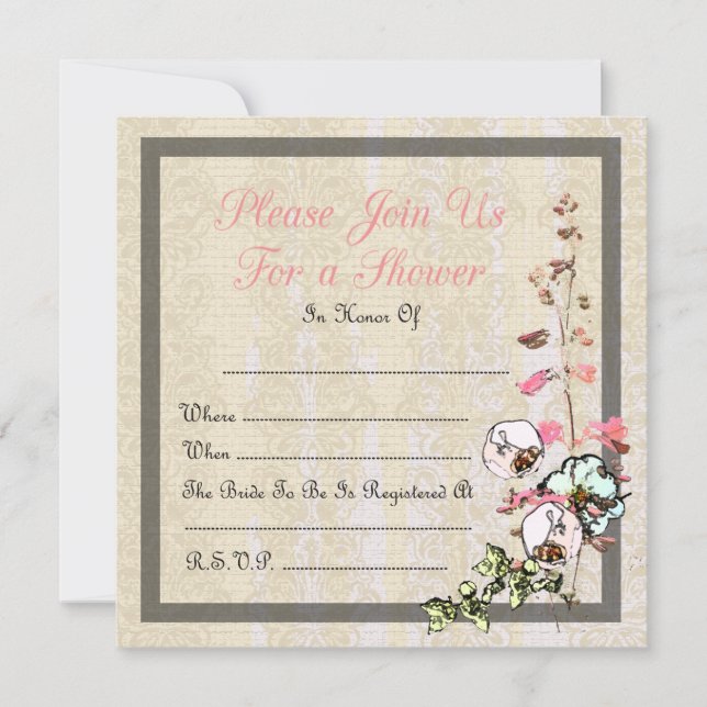 Invitation Jardin de thé japonais vierge mariage ou douche - (Devant)